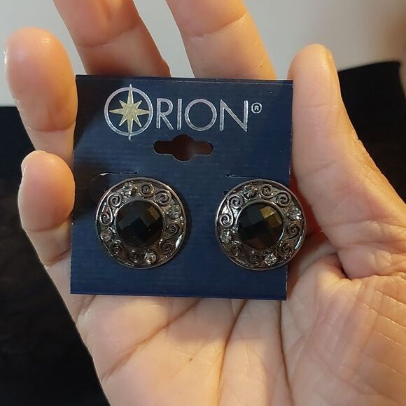Jewelry - Orion Black Faceted Rhinestone Stud Earrings